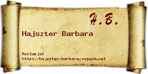 Hajszter Barbara névjegykártya